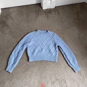 Cute Blue Crop-Like Sweater